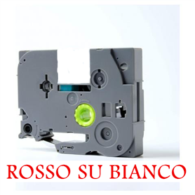 12mmX8m Nastro laminato compatibile per Brother TZe-232 rosso su bianco