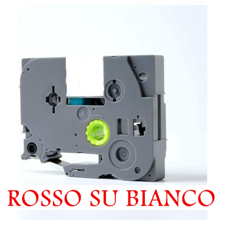 12mmX8m Nastro laminato compatibile per Brother TZe-232 rosso su bianco