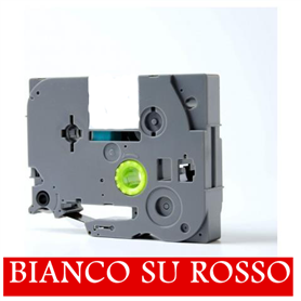 12mmX8m Nastro laminato compatibile per Brother TZe-435 bianco su rosso