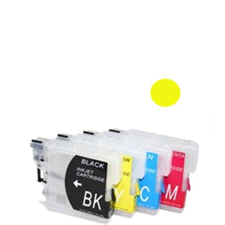 Cartuccia ricaricabile vuota per Brother LC985 LC980 LC1100 giallo