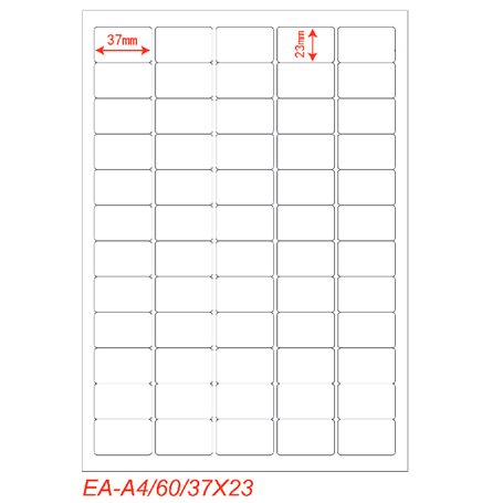 Etichette adesivo formato A4 165g 37,5*23,5mm n.60 etichette/foglio (conf.100foglio)