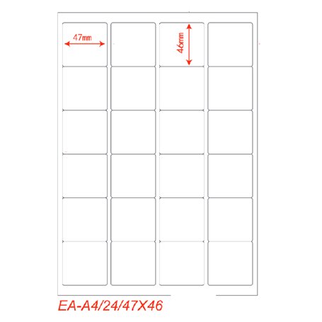 Etichette adesivo formato A4 165g 47,5*46,5mm n.24 etichette/foglio (conf.100foglio)