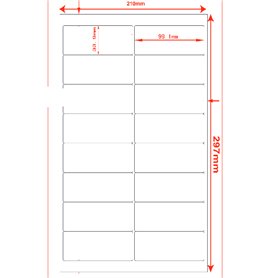 Etichette adesivo formato A4 165g 99,1*34mm n.16 etichette/foglio (conf.100foglio)
