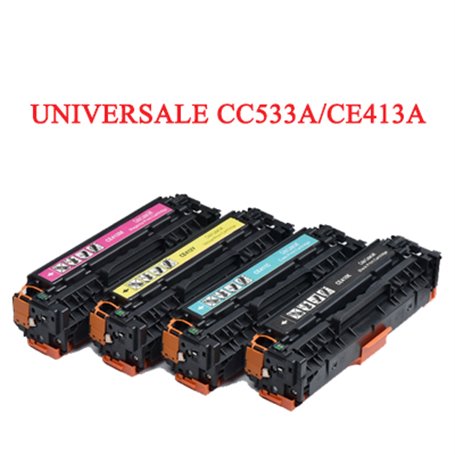 Toner rigenerato universale per HP CC533A 304A CE413A 305A CF383A Canon 718 magenta 2800pag.