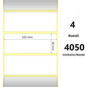 White 102x38mm,4050 Et/Rotolo Z-1000D, 4x1.5x3 Core, 4 Rolls