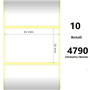 White 51x32mm,4790 Et/Rotolo Z-1000D, 2x1.3x3 Core, 10 Rolls