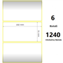 White 102x51mm, 1240 Et/Rotolo Z-2000D 4x2x 1 Core, 6 Rolls
