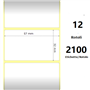 White 57x32mm, 2100Et/Rotolo Z-2000D 2.25x1.25x1Core,12Rolls