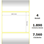 White 102x76mm,1890 Et/Rotolo Z-2000D, 4x3x3 Core, 4 Rolls