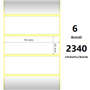 White 76x25mm,2340 Et/Rotolo Z-4000D, 3x1x1 Core, 6 Rolls