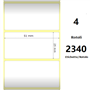 White 51x25mm,2340 Et/Rotolo Z-4000D, 2x1x1 Core, 4 Rolls