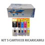 Kit 5 Cartuccia ricaricabile vuota per Epson T2621-T2631-T2634