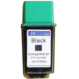 51626AE Cartuccia rigenerata per HP 26 nero 600pag.