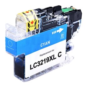 SENZA SCATOLA Cartuccia compatibile per Brother LC-3219 ciano 1500pag.con chip aggiornato