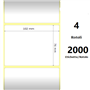 White 102x76mm, 2000 Et/Rotolo Z-1000D 4x3x 3 Core, 4 Rolls