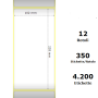 White 102x203mm, 350 Et/Rotolo Z-1000D,4x8x1 Core ,12 Rolls