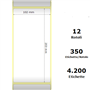 White 102x203mm, 350 Et/Rotolo Z-1000D,4x8x1 Core ,12 Rolls