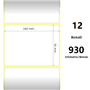 White 102x76mm, 930 Et/Rotolo Z-1000D,4x3x1 Core ,12 Rolls