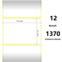 White 76x51mm,1370 Et/Rotolo Z-1000D, 3x2x1 Core ,12 Rolls