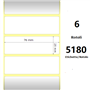 White 76x25mm,5180 Et/Rotolo Z-1000D, 3x1x3 Core, 6 Rolls
