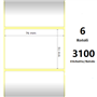 White 76x51mm,3100 Et/Rotolo Z-1000D, 3x2x3 Core, 6 Rolls