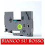 12mmX8m Nastro laminato compatibile per Brother TZe-435 bianco su rosso