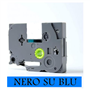 12mmX8m Nastro laminato compatibile per Brother TZe-531 nero su blu