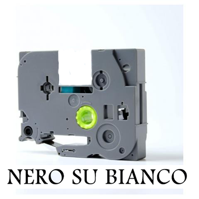 12mmX8m Nastro laminato compatibile per Brother TZe-FX231 nero su bianco