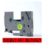 9mmX8m Nastro laminato compatibile per Brother TZe-421 nero su rosso