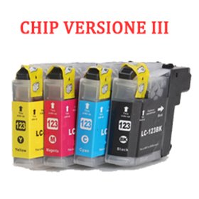 Cartuccia per Brother LC-123 giallo con CHIP VERSIONE III
