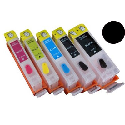 Cartuccia ricaricabile vuota per .Canon CLI-521 nero con chip autoreset
