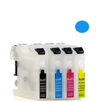 Cartuccia ricaricabile vuota per Brother LC-123 ciano con chip aggiornato