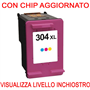 CHIP AGGIORNATO N9K07AE Cartuccia rigenerata per HP 304XL colore alta capacita'