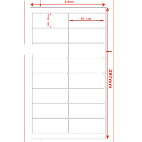 Etichette adesivo formato A4 165g 99,1*34mm n.16 etichette/foglio (conf.100foglio)