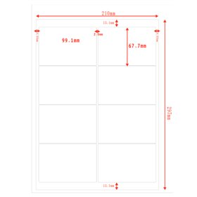 Etichette adesivo formato A4 165g 99,1*67,7 mm n.8 etichette/foglio (conf.100foglio)