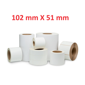 Opaco White Roll Adesivo 102mm x 51mm, 650 labels,Diametro 40mm Ad inchiostro 