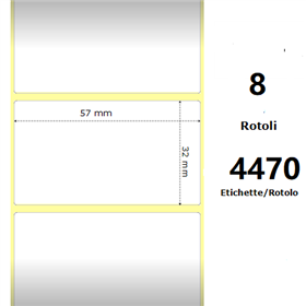 White 57x32mm,4470 Et/Rotolo Z-1000D,2.2x1.3x3 Core,circonferenza 175mm