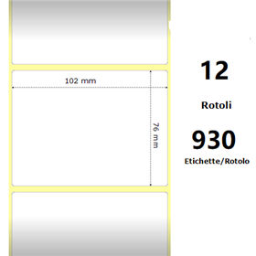 White 102x76mm, 930 Et/Rotolo Z-2000D 4x3x1 Core,circonferenza 111mm