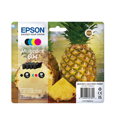 CARTUCCE ORIGINALE EPSON 604 MULTIPACK NERO E COLORI ANANAS 