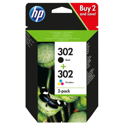 CARTUCCE ORIGINALE HP MULTIPACK 302 NERO E COLORE