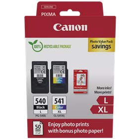 CARTUCCE ORIGINALE CANON NERO E COLORE PG540L/CL54IXL+CARTA