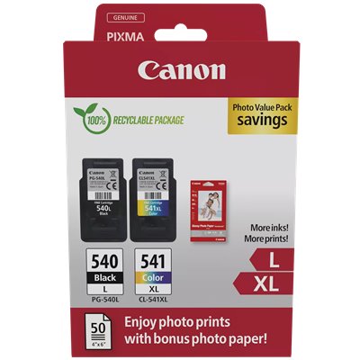 CARTUCCE ORIGINALE CANON NERO E COLORE PG540L/CL54IXL+CARTA