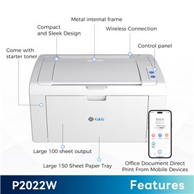 G&G P2022W Single Funzione A4 22ppm  Wi-Fi