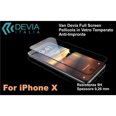 Pellicole Protezione Pellicola vetro temperato Anti Imp Full Screen iPhone X Nera
