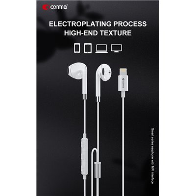 Auricolari&Microfoni Auricolari Comma Apple Lightning Certificati MFI Voce/Musica
