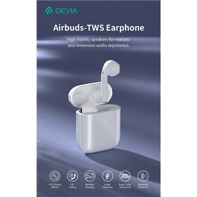 Auricolari&Microfoni Auricolari Airbuds TWS EM053 Carica Wireless BT 5.3 Bianchi