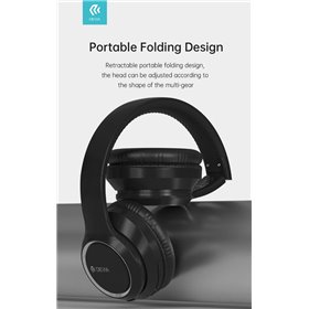 Auricolari&Microfoni Cuffia wireless EM039 bluetooth V. 5.2 ricaricabile Nera
