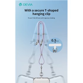 Supporti e Accessori Cordino cavo Tipo-C PD 60W tracolla porta telefono Viola 1,6 mt