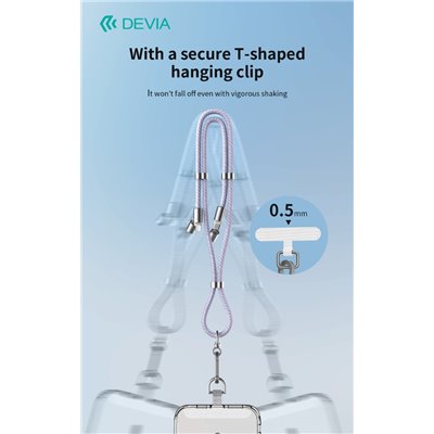 Supporti e Accessori Cordino cavo Tipo-C PD 60W tracolla porta telefono Viola 1,6 mt