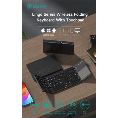 Adattatori & Varie Tastiera e Touchpad bluetooth richiudibile Compatibile Microsoft, Android, Apple